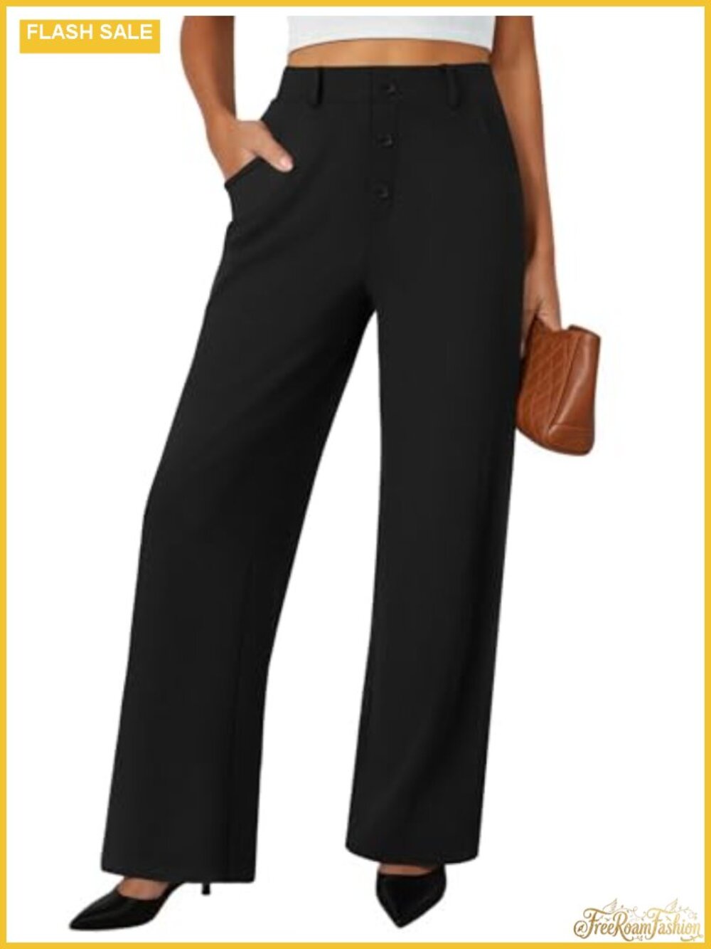 Wide Leg Palazzo Pants High Waisted Work Trousers Women